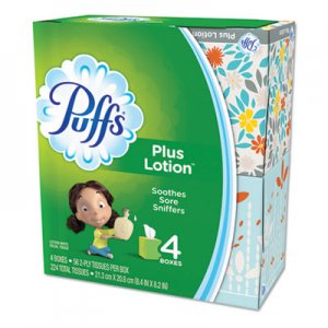 Puffs Plus Lotion Facial Tissue, 1-Ply, White, 56 Sheets/Box, 24 Boxes/Carton PGC34899CT 34899
