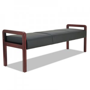 Alera Reception Lounge WL Series Bench, 65 3/4 x 22 1/4 x 22 7/8, Black/Mahogany ALERL2419M