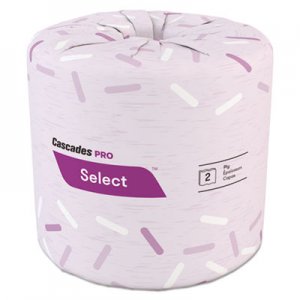 Cascades PRO Select Standard Bath Tissue, 2-Ply, White, 4 x 3.19, 500/Roll, 96/Carton CSDB040 B040