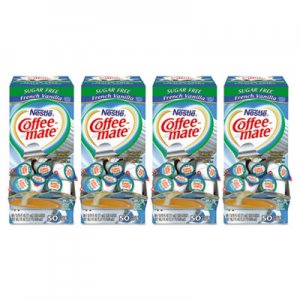 Coffee mate Liquid Coffee Creamer, Sugar-Free French Vanilla, 0.38 oz Mini Cups, 50/Box, 4 Boxes/Carton, 200