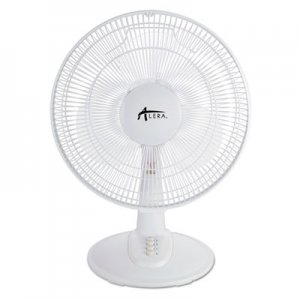 Alera 12" 3-Speed Oscillating Desk Fan, Plastic, White ALEFAN122W ALEFAN122