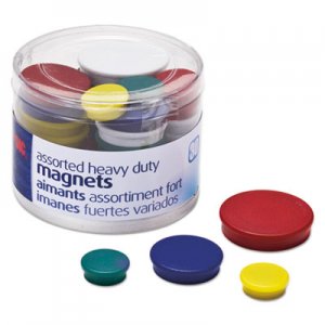 Officemate Assorted Heavy-Duty Magnets, Circles, Assorted Sizes and Colors, 30/Tub OIC92501 92501