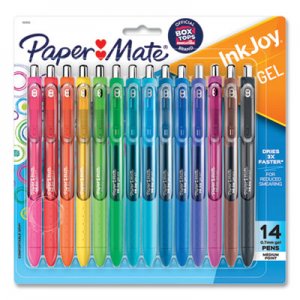 Paper Mate InkJoy Retractable Gel Pen, Medium 0.7mm, Assorted Ink/Barrel, 14/Pack PAP1951636 1951636