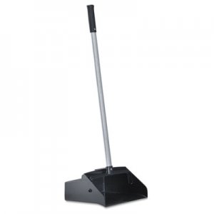 Boardwalk Lobby Dust Pan, Plastic/Aluminum, 11 3/4" Wide, 34" Handle, Black/Silver BWK02600