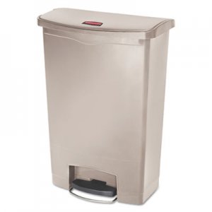 Rubbermaid Commercial Slim Jim Resin Step-On Container, Front Step Style, 24 gal, Beige RCP1883552 1883552