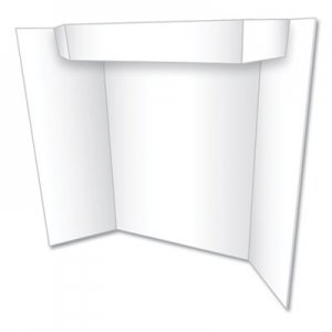 Eco Brites Too Cool Tri-Fold Poster Board, 24 x 36, White/White GEO27367B 27367B