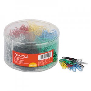 Universal Plastic-Coated Paper Clips, Small (No. 1), Assorted Colors, 1,000/Pack UNV21000