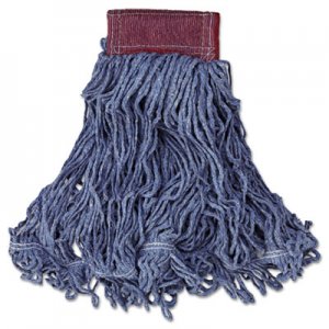 Rubbermaid Commercial Super Stitch Blend Mop Head, Large, Cotton/Synthetic, Blue RCPD253BLUEA FGD25306BL00