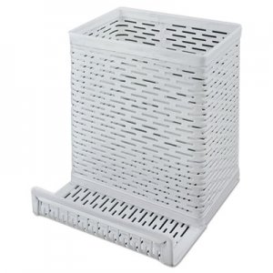 Artistic Urban Collection Punched Metal Pencil Cup/Cell Phone Stand, 3 1/2 x 3 1/2, White AOPART20014WH ART20014WH