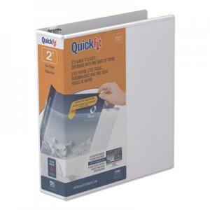 Stride QuickFit Round-Ring View Binder, 3 Rings, 2" Capacity, 11 x 8.5, White STW88030