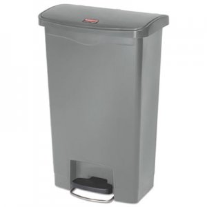 Rubbermaid Commercial Slim Jim Resin Step-On Container, Front Step Style, 13 gal, Gray RCP1883602 1883602