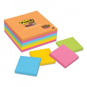 Post-it Notes Super Sticky Pads in Rio de Janeiro Colors, 3 x 3, 90-Sheet Pads, 24/Pack MMM65424SSAU