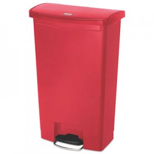 Rubbermaid Commercial Slim Jim Resin Step-On Container, Front Step Style, 18 gal, Red RCP1883568 1883568