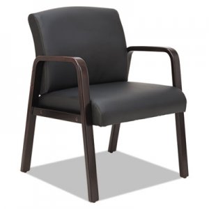 Alera Reception Lounge Series Guest Chair, Espresso/Black Leather ALERL4319E
