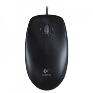 Logitech M100 Corded Optical Mouse, USB 2.0, Left/Right Hand Use, Black LOG910001601 910-001601