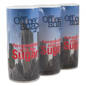 Office Snax Reclosable Canister of Sugar, 20 oz, 3/Pack OFX00019G