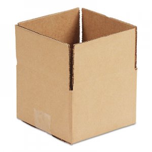 Genpak Fixed-Depth Shipping Boxes, Regular Slotted Container (RSC), 12" x 12" x 8", Brown Kraft, 25/Bundle UFS12128