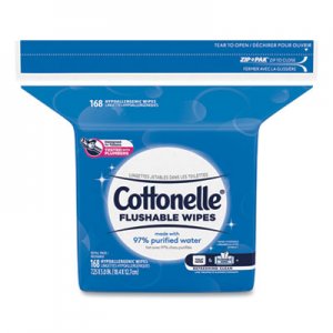 Cottonelle Fresh Care Flushable Cleansing Cloths, White, 5x7 1/4, 168/Pack,8 Pack/Carton KCC10358CT 10358CT