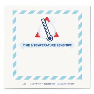 LabelMaster Shipping and Handling Self-Adhesive Labels, TIME and TEMPERATURE SENSITIVE, 5.5 x 5, Blue/Gray/Red/White, 500