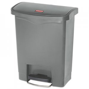 Rubbermaid Commercial Slim Jim Resin Step-On Container, Front Step Style, 8 gal, Gray RCP1883600 1883600