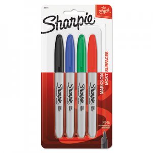 Sharpie Fine Tip Permanent Marker, Assorted Colors, 4/Set SAN30174PP 30174PP
