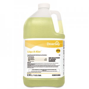 Diversey Liqu-A-Klor Disinfectant/Sanitizer, 1 gal Bottle, 4/Carton DVO02853280 02853280.