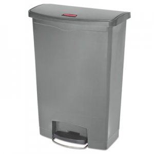 Rubbermaid Commercial Slim Jim Resin Step-On Container, Front Step Style, 24 gal, Gray RCP1883606 1883606