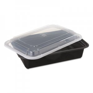 Pactiv VERSAtainers, 38 oz, 6 x 8.5 x 2, Black/Clear, 150/Carton PCTNC888B NC888B