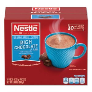 Nestle No-Sugar-Added Hot Cocoa Mix Envelopes, Rich Chocolate, 0.28 oz Packet, 30/Box NES61411 61411