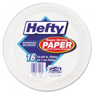 Hefty Super Strong Paper Dinnerware, 10 1/8" Plate, Bagasse, 16/Pack, 12 Packs/Carton RFPD71016 RFP D71016