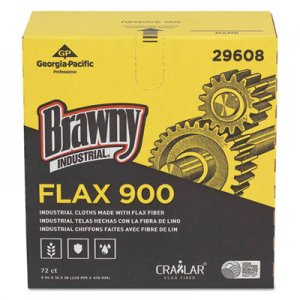 Brawny Industrial FLAX 900 Heavy Duty Cloths, 9 x 16 1/2, White, 72/Box, 10 Box/Carton GPC29608 29608