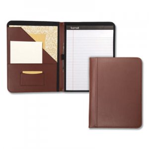 Samsill Contrast Stitch Leather Padfolio, 8 1/2 x 11, Leather, Tan SAM71716 71716