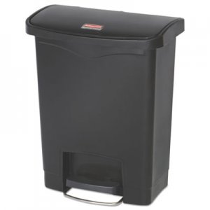 Rubbermaid Commercial Slim Jim Resin Step-On Container, Front Step Style, 8 gal, Black RCP1883609 1883609