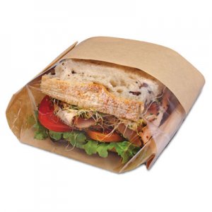 Bagcraft Dubl View Sandwich Bags, 2.35 mil, 9.5" x 2.75", Natural Brown, 500/Carton BGC300094 300094