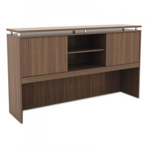 Alera Sedina Series Hutch with Sliding Doors, 66w x 15d x 42 1/2h, Modern Walnut ALESE266615WA