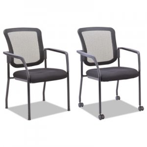 Alera Mesh Guest Stacking Chair, Supports up to 275 lbs., Black Seat/Black Back, Black Base ALEEL4314