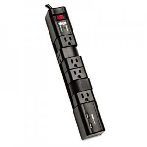 Tripp Lite Protect It! Surge Protector, 6 Outlets/2 USB, 8 ft Cord, 1080 Joules, Black TRPTLP608RUSBB TLP608RUSBB