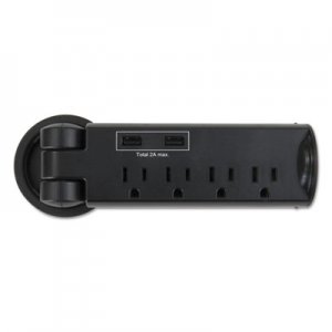 Safco Pull-Up Power Module, 4 outlets, 2 USB Ports, 8 ft Cord, Black SAF2069BL 2069BL