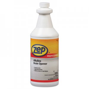 Zep Professional Alkaline Drain Opener Quart Bottle, 12/Carton AMR1041423 1041423