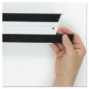 Rubbermaid Commercial Hook and Loop Replacement Strips, 1.1" x 18", Black RCPQ180BLACT FGQ18000BK00
