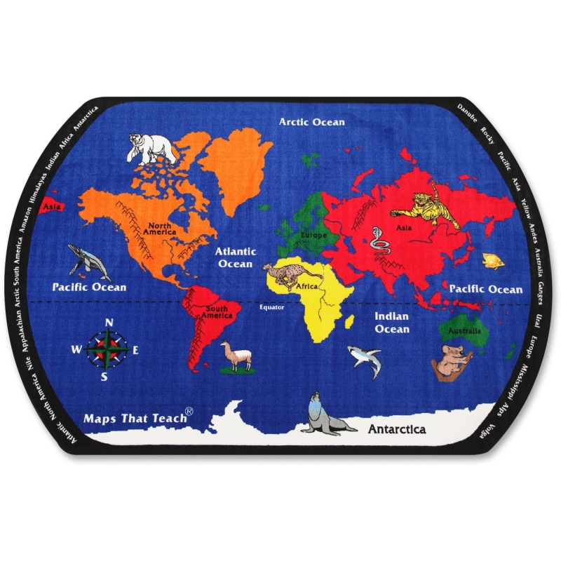 Flagship Carpets Maps That Teach Global Rug FE12234A FCIFE12234A