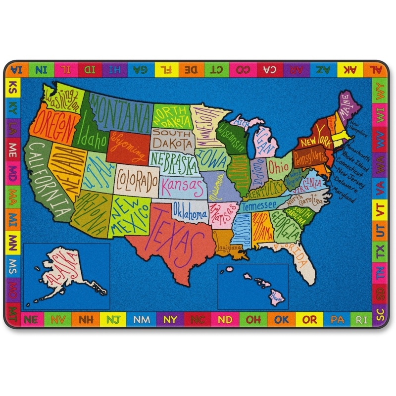 Flagship Carpets My America Doodle Map Rug FE26232A FCIFE26232A