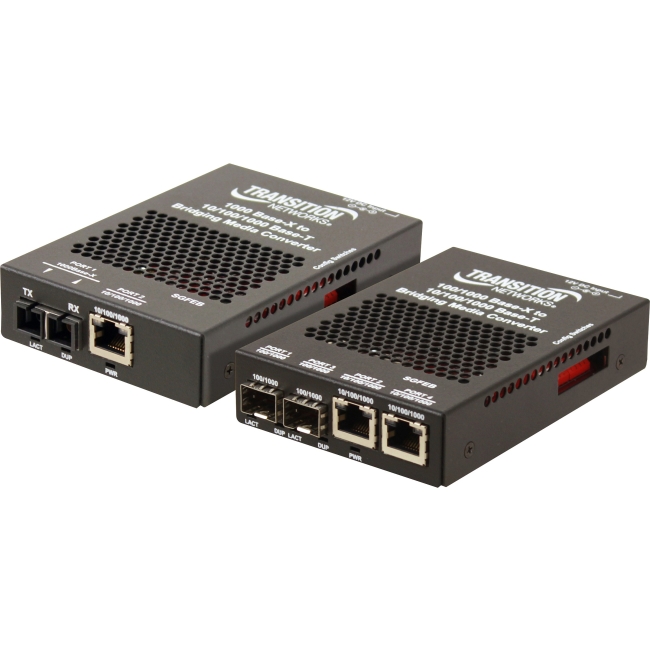 Transition Networks Stand-alone Gigabit Ethernet Media and Rate Converter SGFEB1024-130-NA SGFEB1024-130