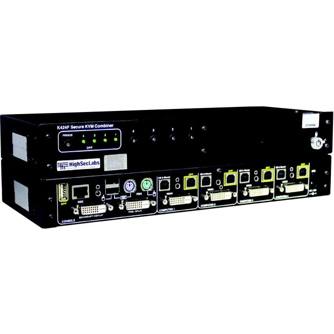 SmartAVI 4-Port Dual-Display Secure KVM Multiviewer (Combiner) K424F-SH