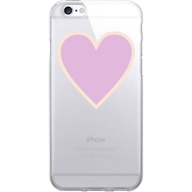 OTM Classic Prints Clear Phone Case, Heart Beat Pink IP6V1CLR-CLS-11