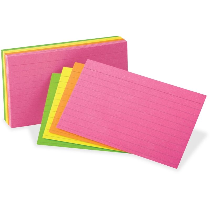 Oxford Neon Glow Ruled Index Cards 81300 OXF81300