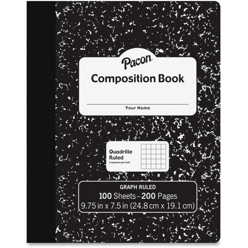 Pacon Marble Hard Cover Quad Rule Composition Book MMK37103 PACMMK37103