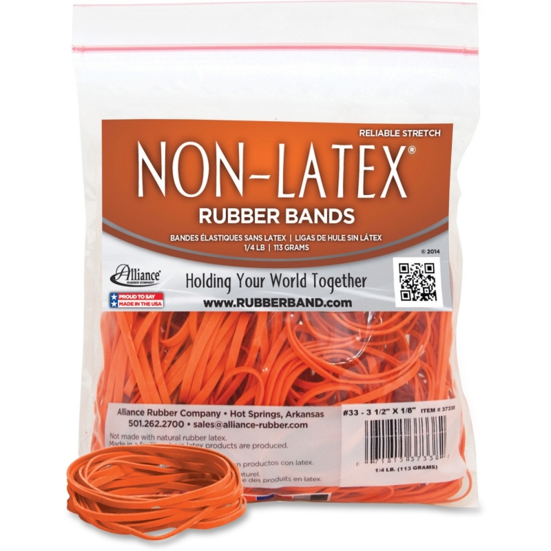 Non-Latex Orange Rubber Bands 37338 ALL37338