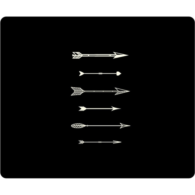 OTM Hipster Prints Black Mouse Pad, Shooting White Arrows OP-MPV1BM-HIP-19