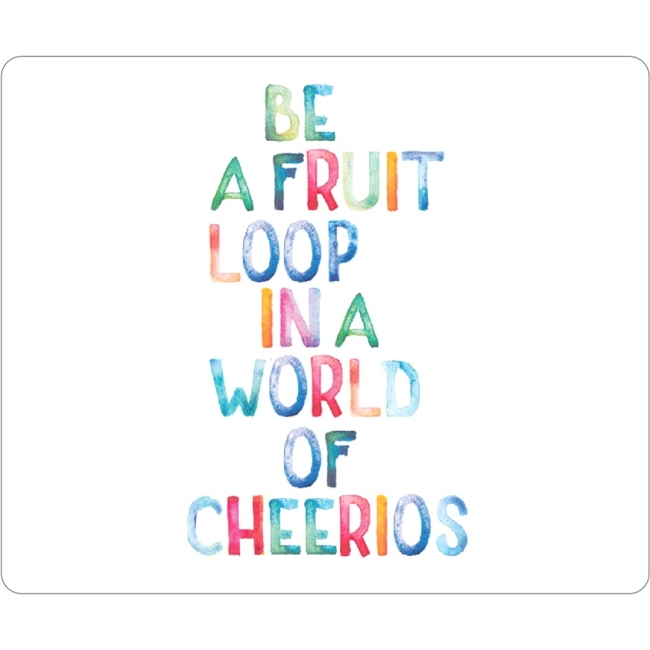 OTM Quotes Prints White Mouse Pad, Fruit Loop OP-MPV1WM-QTE-03